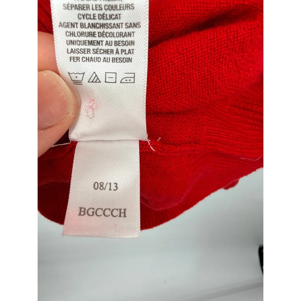Aeropostale V-Neck Sweater Mens Small Red Good Cotton Wool Blend A87 Logo